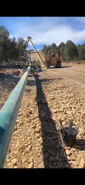 Pipeline welding job in the field, performed by Parker Welding crew
